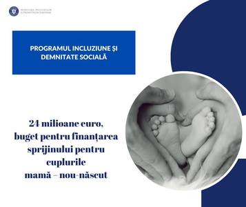 Ministerul Investiţiilor şi Proiectelor Europene va acorda ajutoare pentru nou-născuţi finanţate din Programul Incluziune şi Demnitate Socială 