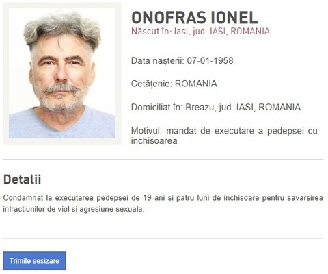 Urmărit internaţional din categoria Most Wanted, condamnat la aproape 20 de ani de închisoare pentru viol şi agresiune sexuală, adus în ţară. El a fost pentru scurt timp primar al municipiului Iaşi