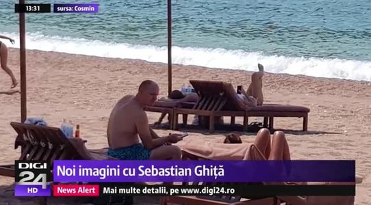 Imagini cu Sebastian Ghiţă pe o plajă din Muntenegru