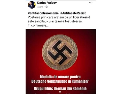 Ambasada SUA anunţă că împărtăşeşte îngrijorările exprimate de Ambasada Germaniei după postarea lui Vâlcov în care  asocia însemnele Forumului Democrat al Germanilor din România cu svastica