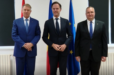 UPDATE - Vizita premierului Mark Rutte - Iohannis: România, întregul Flanc Estic, resimt ameninţările de securitate fără precedent generate de războiul Rusiei împotriva Ucrainei / Dragi militari olandezi, vă mulţumesc pentru eforturile pe care le depuneţi