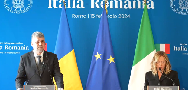 Marcel Ciolacu, în Italia: Am decis în calitate de prim-ministru al României să contribuim la reparaţiile realizate în prezent Columnei lui Traian, un monument care reprezintă o piatră de temelie pentru poporul român