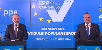 Nicolae Ciucă, în conferinţa comună cu preşedintele PPE Manfred Weber: Semnul sub care se desfăşoară Congresul PPE este unul al unităţii, al solidarităţii şi al deciziilor pe care trebuie să le luăm pentru cetăţenii României