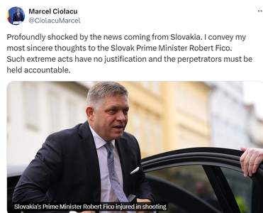 Premierul Marcel Ciolacu, profund şocat de veştile venite din Slovacia: Transmit gândurile mele cele mai sincere premierului slovac Robert Fico. Astfel de acte extreme nu au nicio justificare