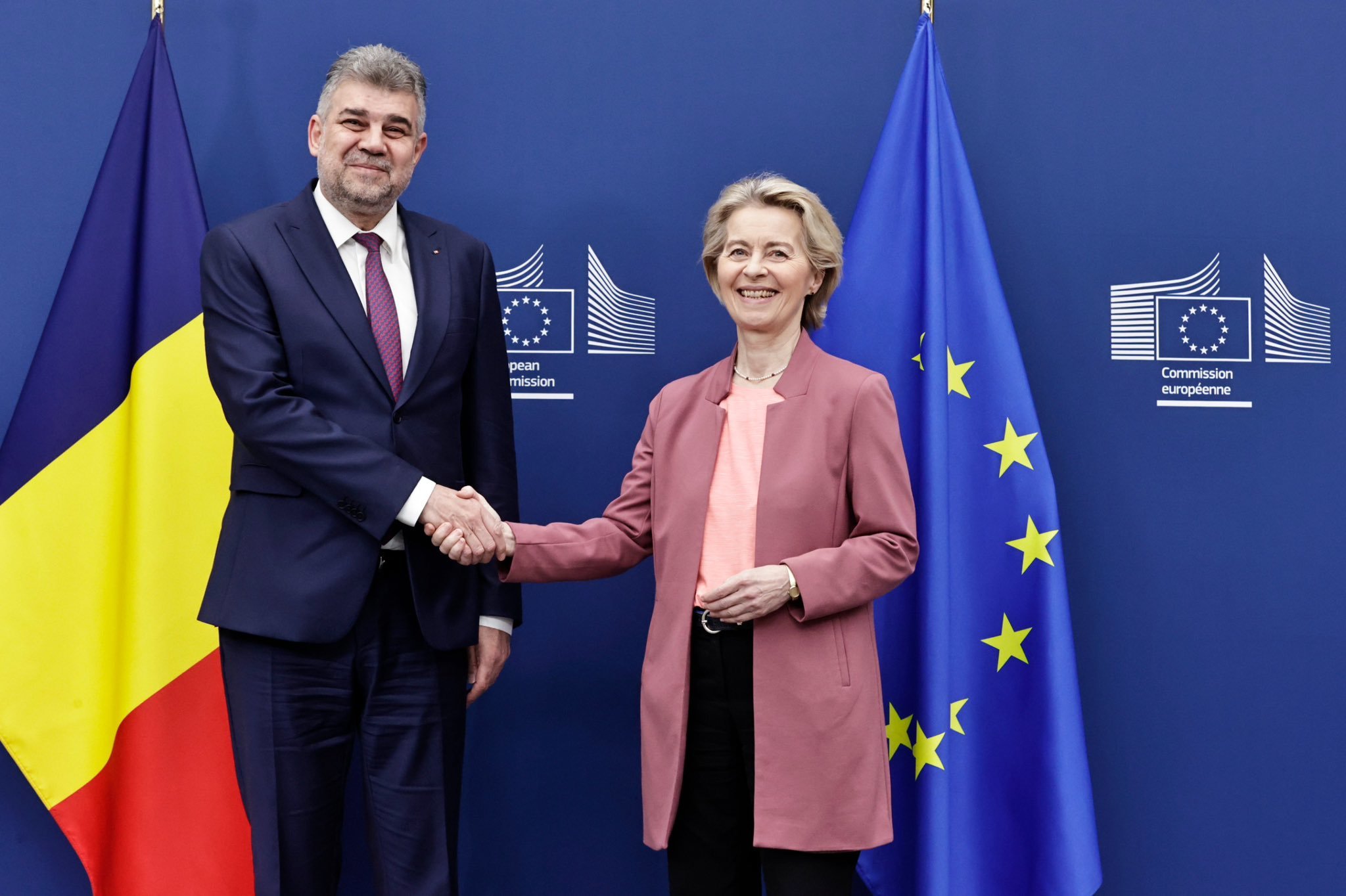 Premierul Marcel Ciolacu a discutat cu Ursula von der Leyen despre accelerarea PNRR, reducerea deficitului fără creşterea TVA şi securitatea viitoarelor alegeri / Ciolacu: Rolul Europei în negocierile de pace – România trebuie să fie la masă!