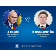 Ilie Bolojan a discutat cu premierul Lituaniei, despre incidentele care afectează spaţiul aerian şi maritim al regiunii: România urmăreşte consolidarea capacităţilor sale de apărare aeriană