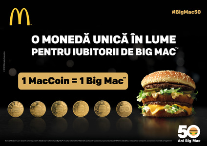 McDonald’s a investit 800 milioane lei în România, până în prezent, şi a vândut peste 70 de milioane de burgeri Big Mac în România în 23 de ani de la deschiderea primului restaurant

