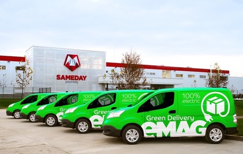 eMAG lansează livrarea cu automobile 100% electrice 