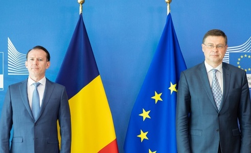 Prim-ministrul Florin Cîţu, discuţii cu vicepreşedintele executiv al CE Valdis Dombrovskis despre reforme şi investiţii