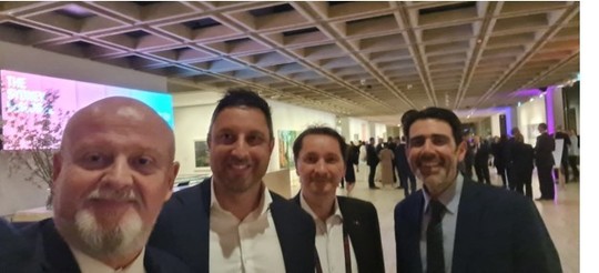 Radu Gabriel Safta, Brendan Dowling (ambasador pentru afaceri cibernetice şi tehnologii critice al Australiei), Dan Cîmpean şi Justin Bassi (director executiv ASPI)