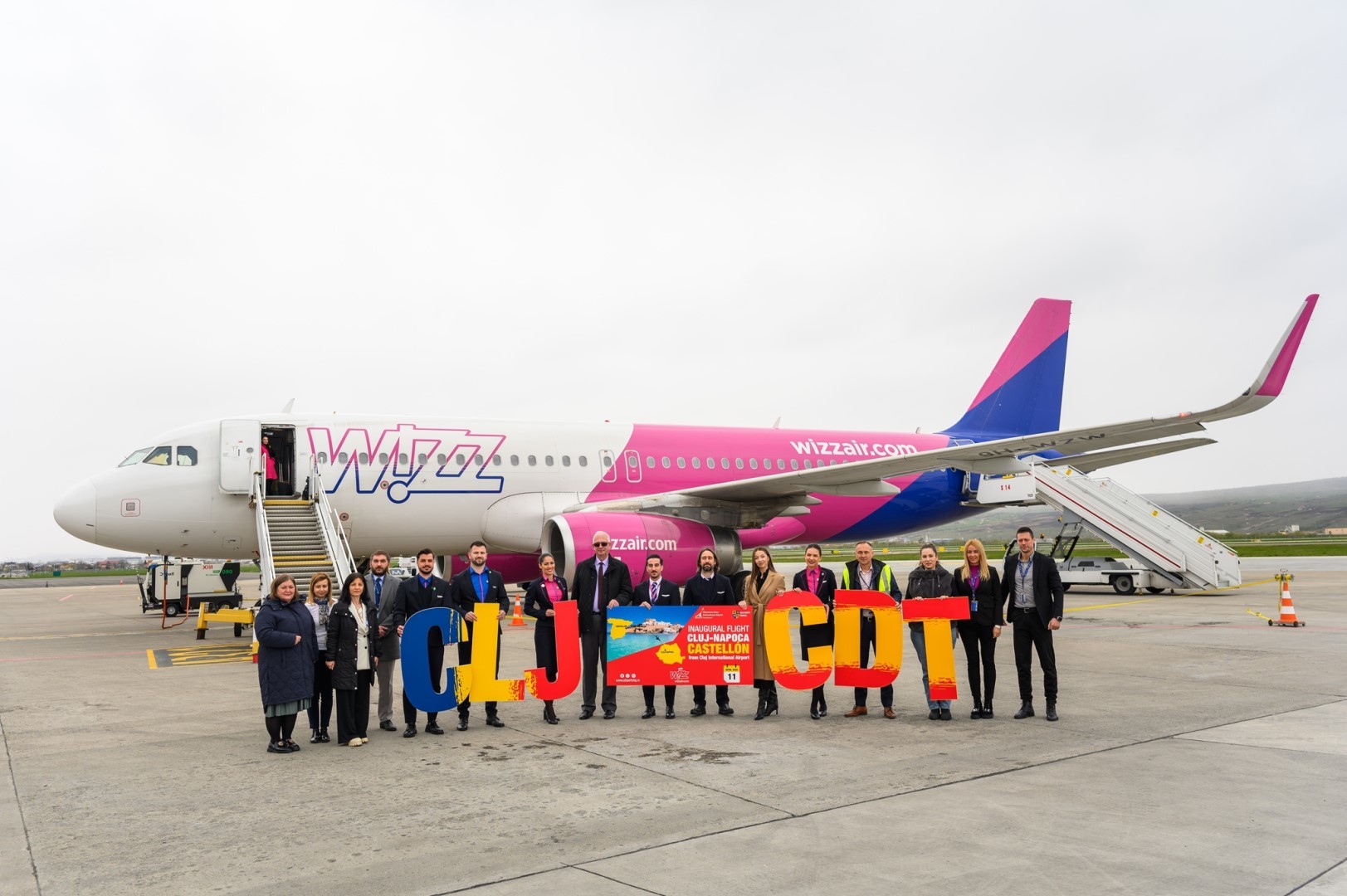 Wizz Air a inaugurat o nouă rută din Cluj-Napoca către Castellón, Spania. Compania aeriană are 55% cotă de piaţă pe aeroportul clujean