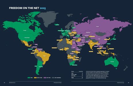 Libertatea globală a internetului a scăzut pentru al cincisprezecelea an consecutiv