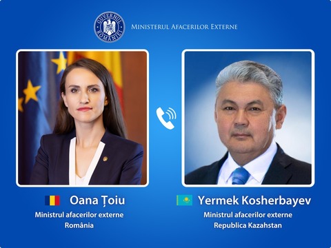 Oana Ţoiu, discuţii cu omologul din Kazahstan: Am transmis aprecierea noastră deosebită partenerilor kazahi pentru reluarea exporturilor de ţiţei