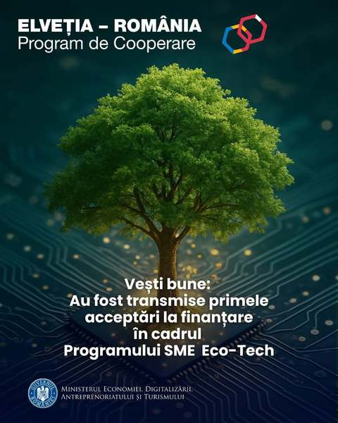 Ministerul Economiei: Aplicanţii admişi la finanţare în cadrul Programului SME Eco-Tech primesc notificările de acceptare/ Ei vor fi contactaţi de personalul tehnic din minister pentru a afla ce trebuie să facă în continuare/ Înscrierile continuă
