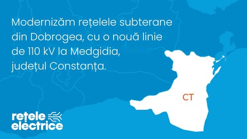 Reţele Electrice România investeşte peste 54 de milioane de lei într-o nouă linie electrică subterană de 110 kV la Medgidia. Procedura de licitaţie, lansată