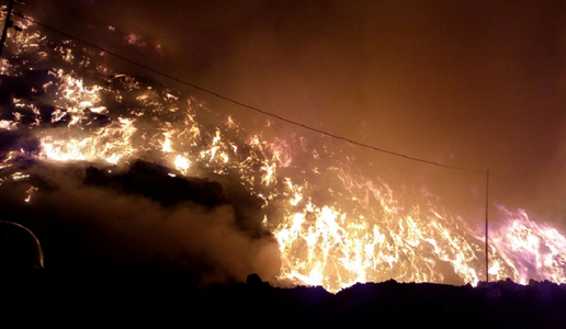 Incendiu puternic la groapa de gunoi a Clujului. FOTO, VIDEO