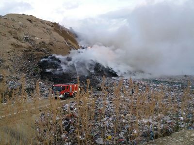 Incendiu puternic la groapa de gunoi a Braşovului