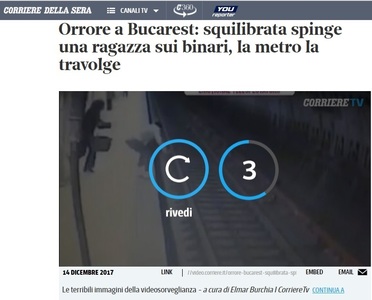 "Oroare la Bucureşti" şi "Chelneriţă, 25 de ani, este omorâtă după ce a fost împinsă în faţa unui tren" scrie presa străină despre crima de la metrou