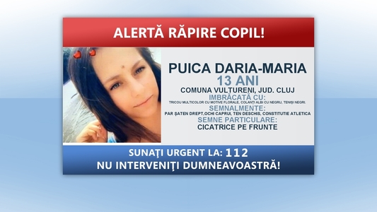 UPDATE - Fata de 13 ani din judeţul Cluj dată dispărută şi tânărul de 27 de ani care ar fi răpit-o au fost găsiţi