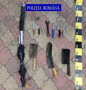 Şapte bărbaţi suspectaţi de şantaj, reţinuţi în urma percheziţiilor care au avut loc în Bucureşti, Ilfov şi Teleorman la clanuri interlope/ Poliţiştii au găsit arme albe, obiecte contondente, bani şi aur