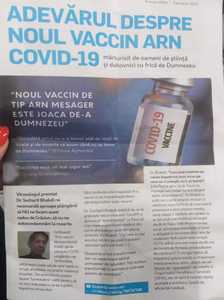 Bărbat care distribuia pe stradă, la Focşani, broşuri intitulate "Adevărul despre noul vaccin ARN Covid19", în care sintetizase date alarmiste, cercetat pentru comunicarea de informaţii false
