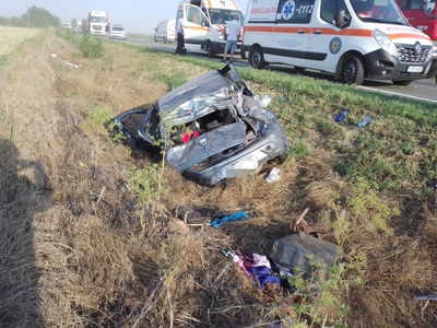 Ialomiţa: Accident rutier cu patru răniţi, între care doi copii, între localităţile Ciochina şi Orboieşti