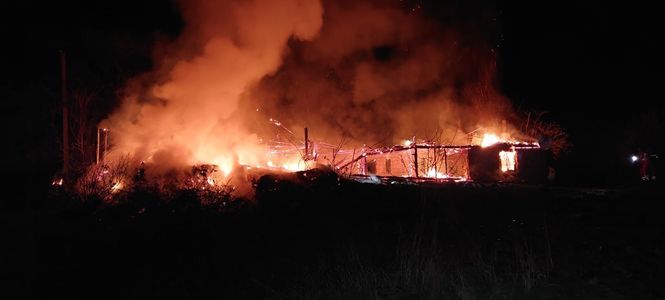 Mureş: Incendiu izbucnit la o fermă de animale, stins după patru ore şi jumătate. Şapte vite au murit carbonizate