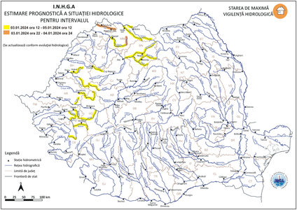 Risc de viituri pe râuri din Maramureş, Crişana, Banat şi Transilvania / Au fost emise avertizări cod galben şi cod portocaliu