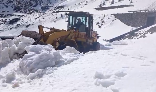Drumarii lucrează pentru a deszăpezi Transfăgărăşanul, anunţând că în acest an stratul de zăpadă este mai mic / Când se estimează deschiderea circulaţiei - FOTO / VIDEO

