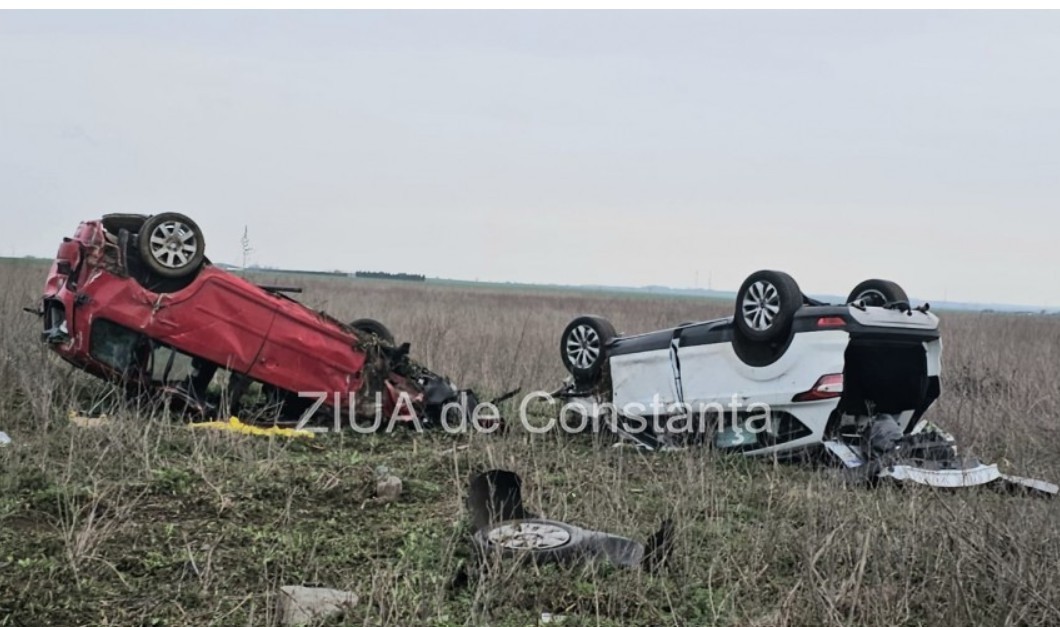 Accident în apropierea bazei militare Mihail Kogălniceanu. Două autoturisme au rupt gardul bazei NATO după ce s-au ciocnit violent şi au ricoşat