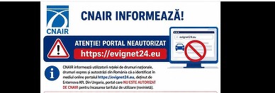 Avertisment CNAIR; Un portal din Ungaria vinde roviniete cu costuri suplimentare şi de până la 90 de euro, desi nu este autorizat de instituţie