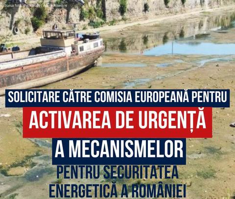 Victor Negrescu anunţă că a solicitat oficial Comisiei europene „sprijin concret pentru România”, în contextul crizei energetice provocate de seceta severă şi de debitele extrem de scăzute ale Dunării
