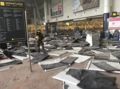 Exploziile de pe aeroportul din Bruxelles, surprinse de camerele de supraveghere. VIDEO