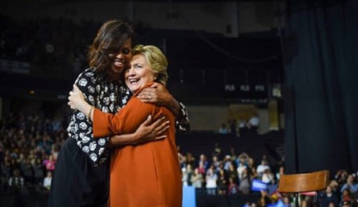 Michelle Obama şi Hillary Clinton în primul miting comun în campania democratei