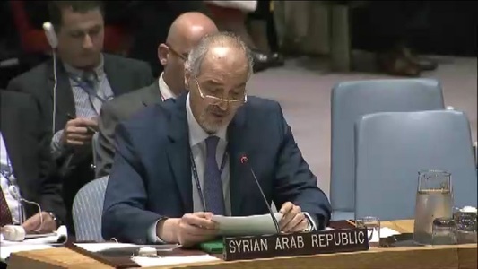 Ambasadorul sirian Bashar Ja'afari aduce "ştiri false" în Consiliul de Securitate al ONU. VIDEO