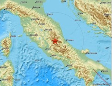 Cinci cutremure, dintre care cel mai puternic a avut magnitudinea 5,7, au afectat centrul Italiei