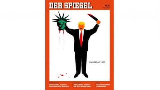 Revista Der Spiegel, criticată după ce publică pe copertă o caricatură cu Trump care a decapitat Statuia Libertăţii