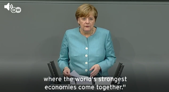 Merkel îi îndeamnă pe activiştii anticapitalişti să manifesteze ”paşnic” împotriva G20