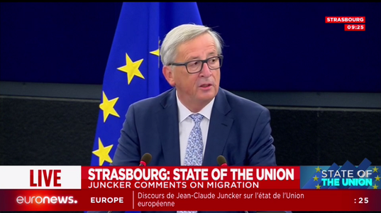UPDATE - Jean-Claude Juncker, în discursul despre "starea Uniunii": UE se redresează, încrederea revine. El se opune unei aderări a Turciei la blocul european în viitorul "previzibil"
