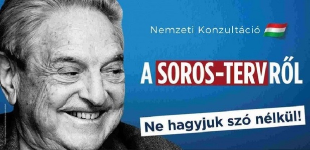 HRW denunţă o consultare şi ”o nouă campanie a urii” a Guvernului ungar împotriva lui Soros ca alimentând xenofobia
