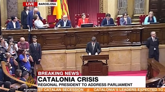 Parlamentul regional catalan se întruneşte într-o sesiune care ar putea conduce la apariţia unui nou stat