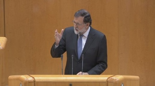 Tutela are scopul să-i protejeze pe catalani, spune Rajoy în Senat