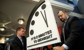 Orologiul apocalipsei dat înainte să indice două minute până la miezul nopţii, din cauza riscului nuclear
