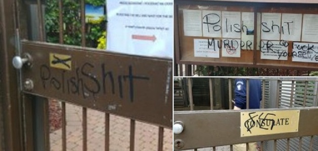 Svastici, injurii şi cuvântul ”criminal”, inscripţionate pe poarta şi la un avizier al Ambasadei Poloniei la Tel Aviv