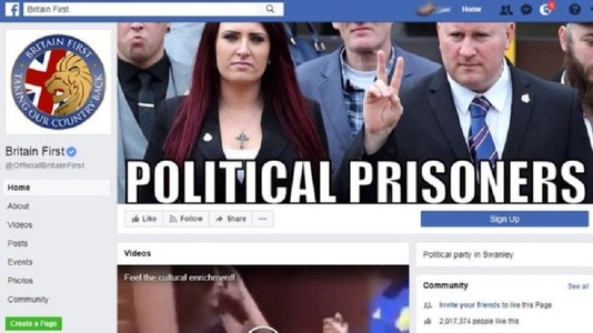 Facebook închide paginile Britain First şi liderilor grupării de extremă dreapta Paul Golding şi Jayda Fransen