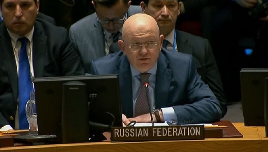 ”Prioritatea este să se evite pericolul unui război” cu Rusia, afirmă ambasadorul rus Nebenzia în urma unei reuniuni cu uşile închise a Consiliului de Securitate pe tema situaţiei din Siria