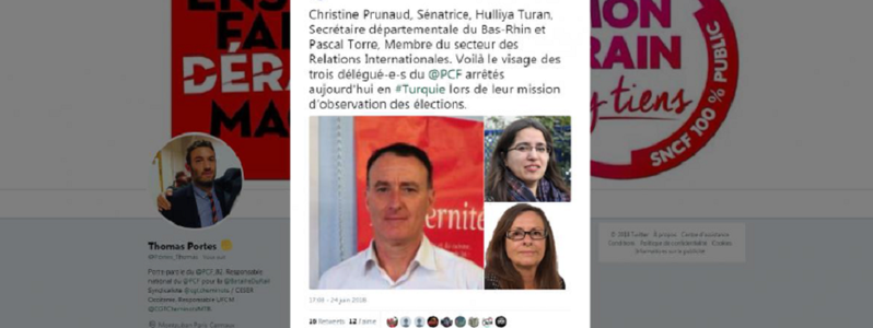 Cei trei membri ai Partidului Comunist Francez reţinuţi în marja alegerilor turce, eliberaţi