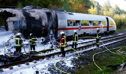 Pasagerii unui TGV german pe ruta Koln-Munchen, evacuaţi în urma unui incendiu 