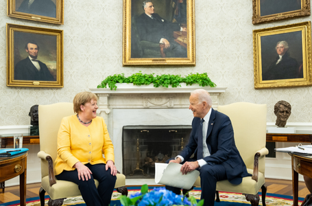 Angela Merkel îşi ia un adio amical, la Casa Albă, de la Joe Biden, cu care are unele dezacorduri