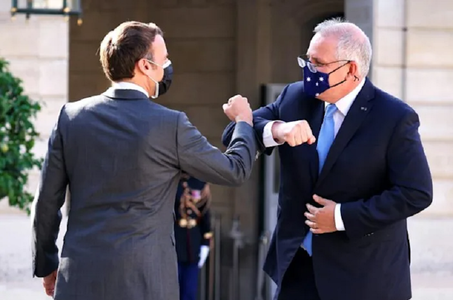 Macron discută pentru prima oară cu Morrison după criza submarinelor australiene